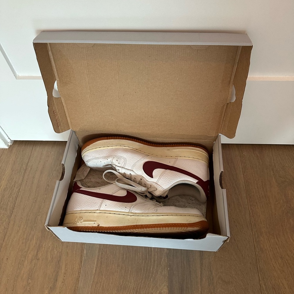 Red and White Nike Air Force 1
